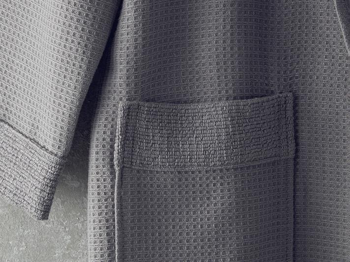 Set halat de baie cu prosop, Como, microbumbac, L-XL /50x90 cm, gri