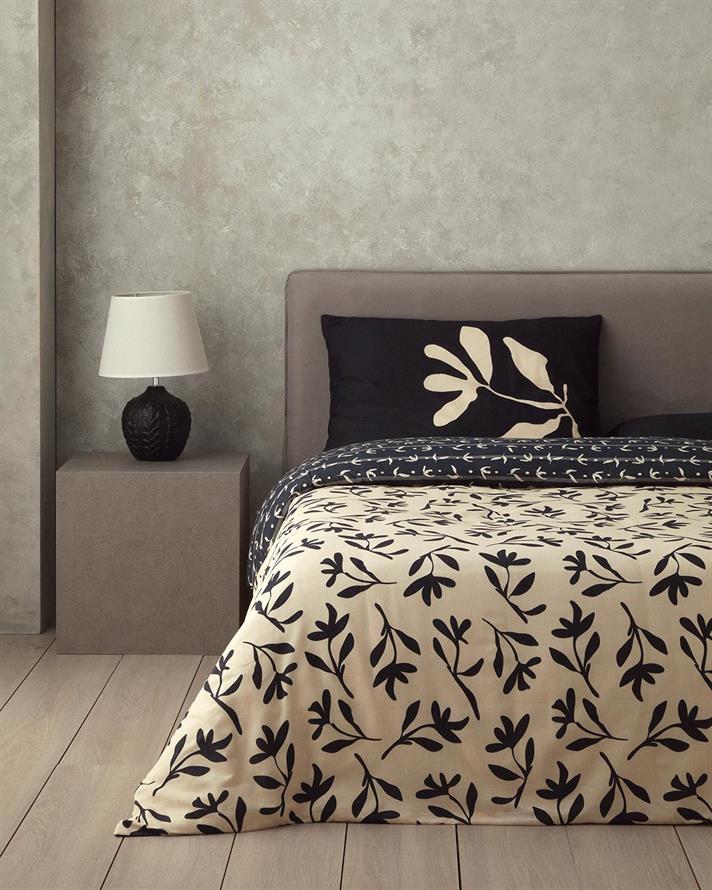 Set husa de pilota cu 2 fete de perna, pat dublu, Vinette, bumbac-viscoza, 200x220 cm/50x70 cm, bej