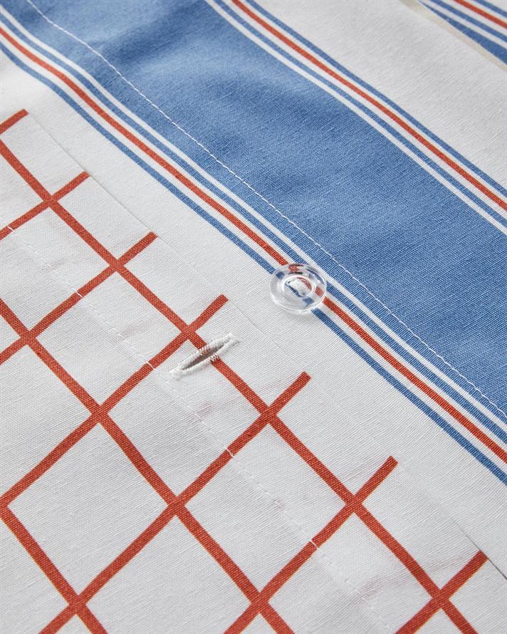 Set husa de pilota cu 2 fete de perna, pat dublu, Natural Lines, bumbac-poliester, 200x220 cm/50x70 cm, bleu