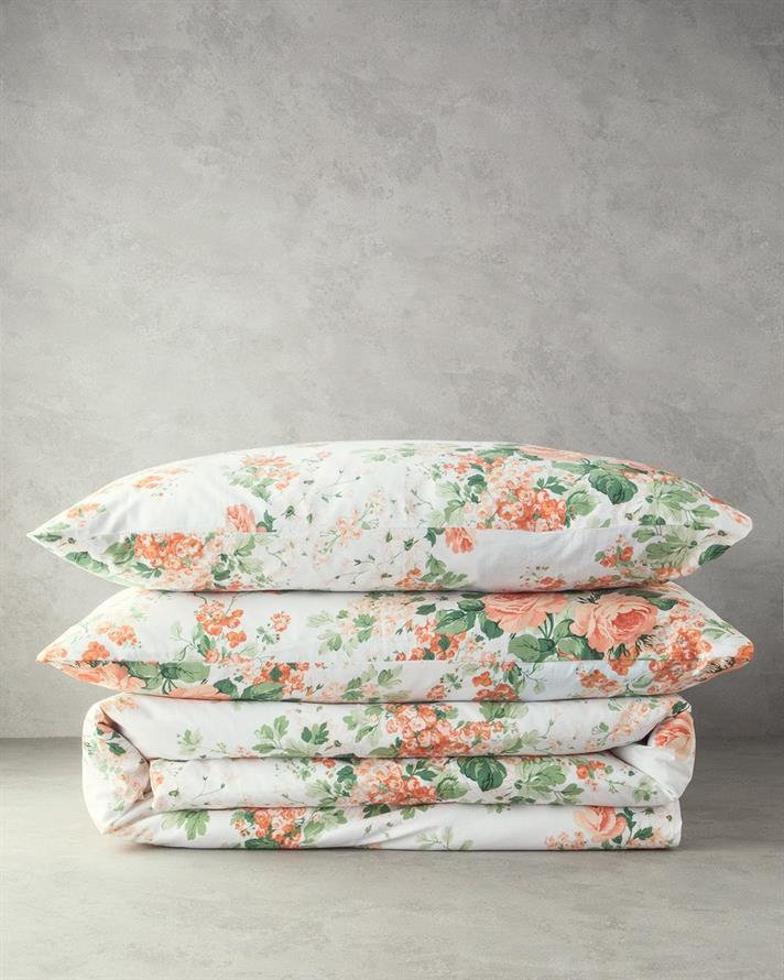 Set husa de pilota cu 2 fete de perna, King Size, Mystic Rose, bumbac, 240x220 cm/50x70 cm, portocaliu