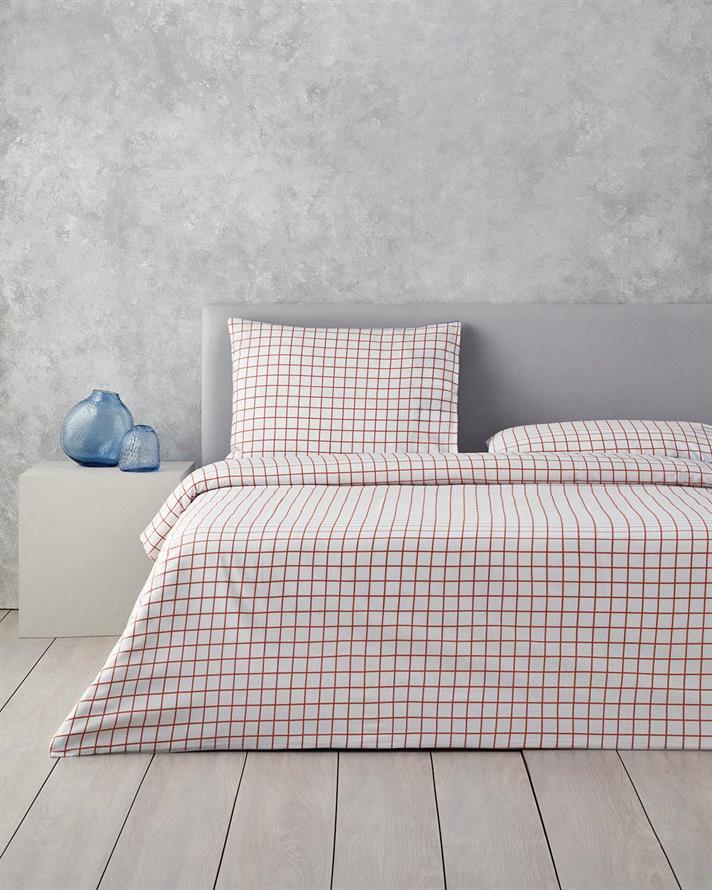 Set husa de pilota cu 2 fete de perna, pat dublu, Natural Lines, bumbac-poliester, 200x220 cm/50x70 cm, bleu