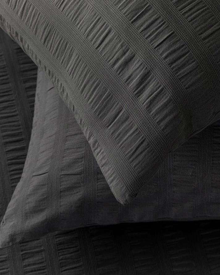 Set Husa De Pilota Cu 2 Fete De Perna, Pat Dublu, Lydia, Bumbac, 200x220 Cm/ 50x70 Cm, Antracit