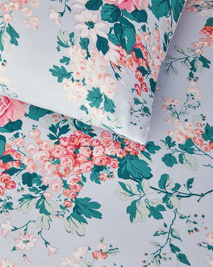 Set husa de pilota cu 2 fete de perna, King Size, Mystic Rose, bumbac, 240x220 cm/50x70 cm, bleu