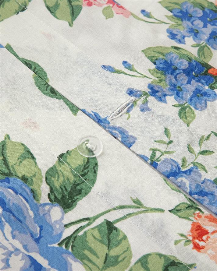 Set husa de pilota cu 2 fete de perna, King Size, Rose Romance, bumbac, 240x220 cm/50x70 cm, bleu