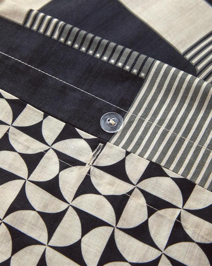 Set husa de pilota cu 2 fete de perna, King Size, Geodesic, bumbac-viscoza, 240x220 cm/50x70 cm, antracit - verde