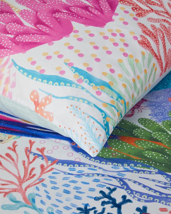 Set husa de pilota cu fete de perna King Size, Aqua Heaven, bumbac-viscoza, 240x220 cm/ 50x70 cm, roz