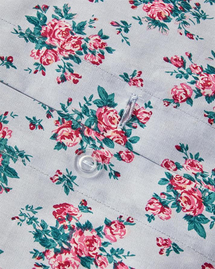 Set husa de pilota cu fete de perna, King Size, Rose Harmony, bumbac, 240x220 cm/50x70 cm, bleu