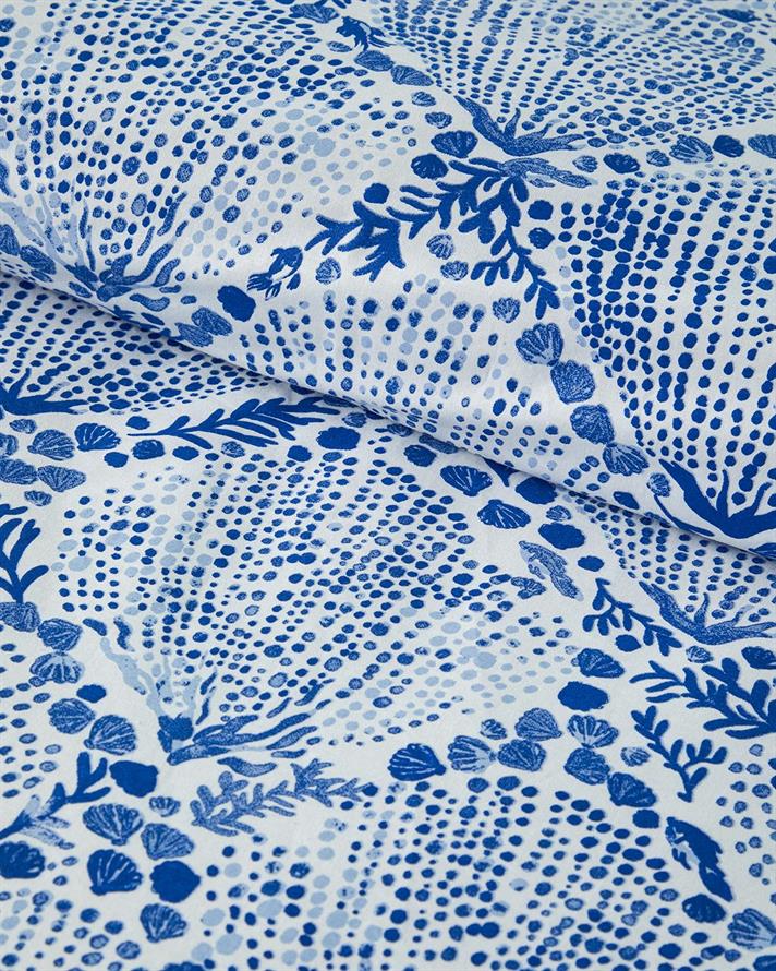 Set husa de pilota cu fete de perna pentru doua persoane, Coastal Treasures, bumbac, 200x220 cm/50x70 cm, bleu