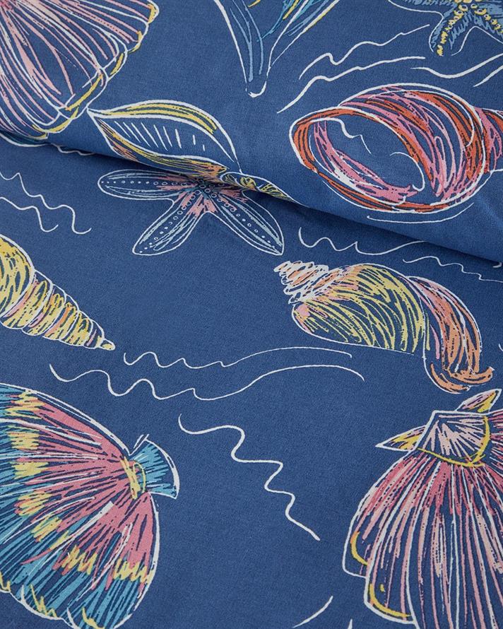 Set husa de pilota cu fete de perna pentru doua persoane, Sea Dreams, bumbac, 200x220 cm/50x70 cm, albastru