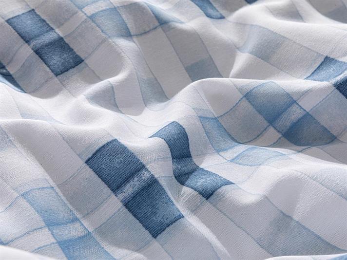 Set husa de pilota cu o fata de perna pentru o persoana, Modern Square, bumbac-poliester, 160x220 cm/50x70 cm, bleu