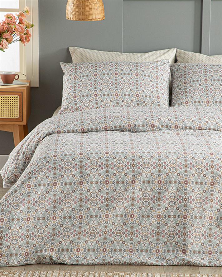 Set husa de pilota cu o fata de perna pentru o persoana, Sunflower, bumbac-poliester, 160x220 cm/50x70 cm, roz – galben