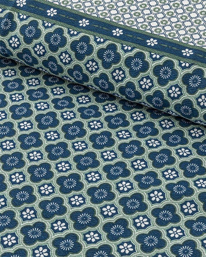 Daisy Cell Printed For One Person Summer Blanket Set 150x220 cm Dark Blue