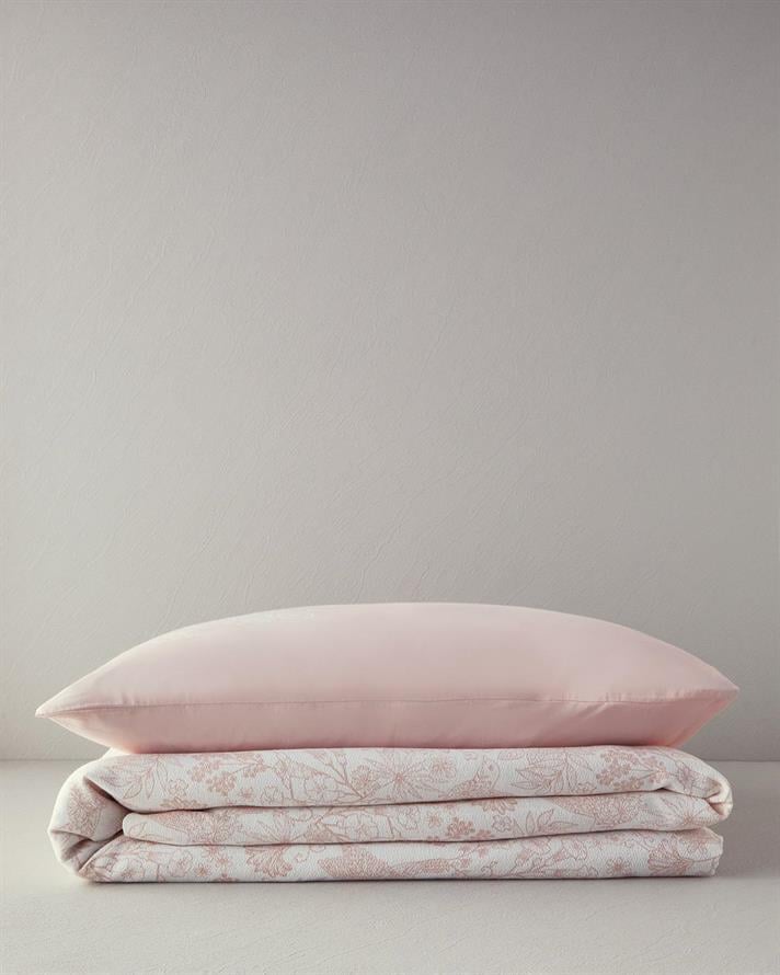 Bird Whisper Printed For One Person Summer Blanket Set 150x220 cm Pink