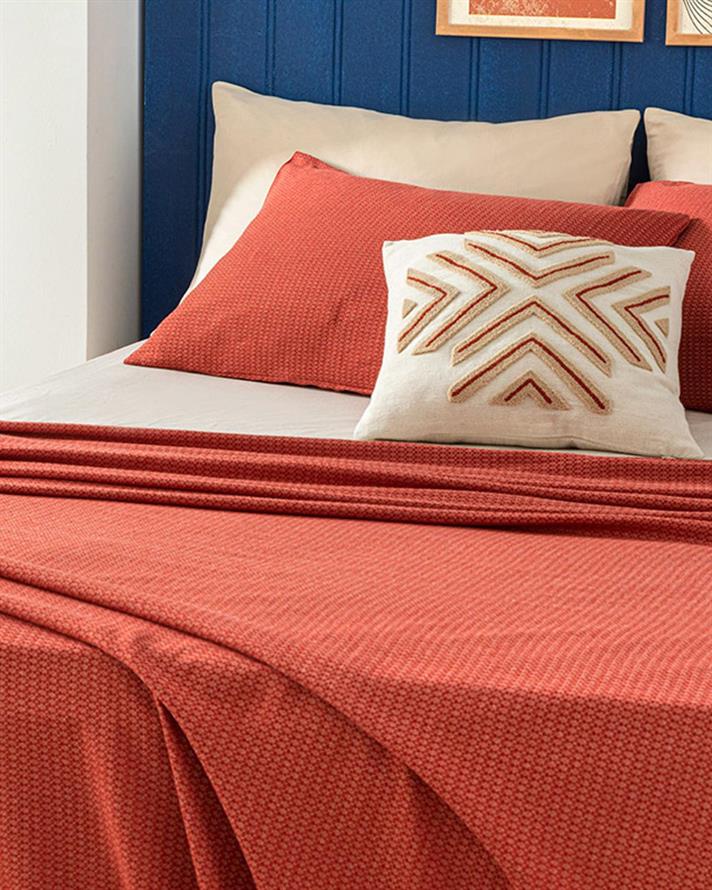 Genesis Soft Touch For One Person Summer Blanket Set 150x220 cm Terracotta