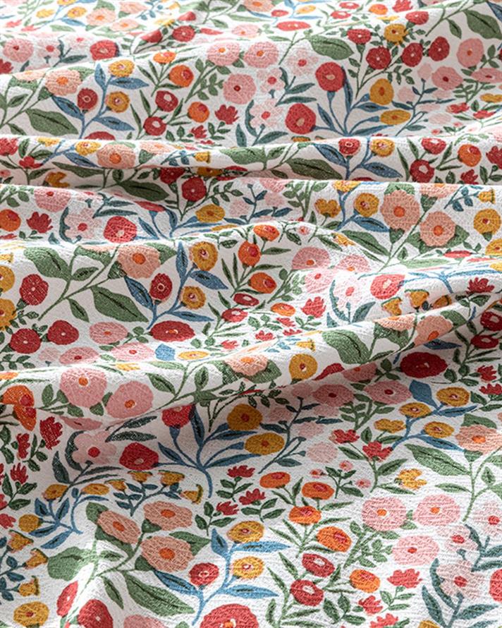 Fleurs Vives Printed For One Person Summer Blanket Set 150x220 cm Pink