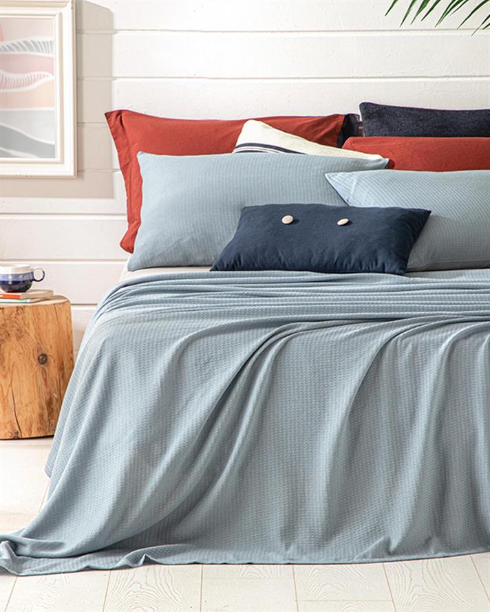 Genesis Soft Touch For One Person Summer Blanket Set 150x220 cm Blue