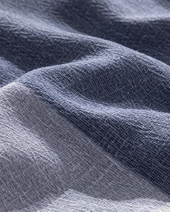 Set pătură subțire cu fețe de pernă, pentru două persoane, Textured Plaid, bumbac, 240x220 cm, bleu