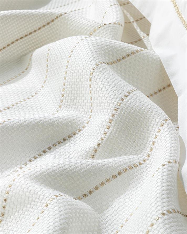 Lucent Glitter Cotton Viscose King Size Summer Blanket Set 240x220 cm White-Golden