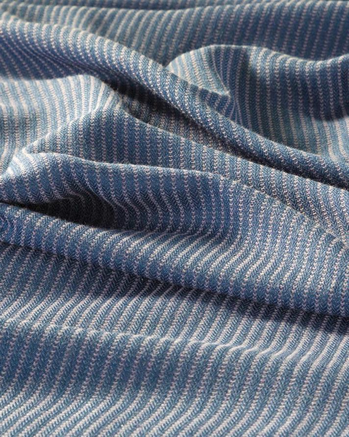 Set pătură subțire cu fețe de pernă, pentru două persoane, Cool Stripe, bumbac-viscoză-poliester, 200x220 cm, bleumarin