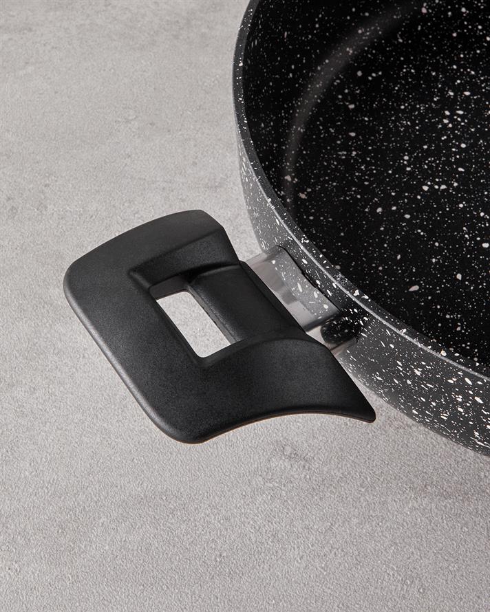 Set vase de gatit, 5 buc, Granada, aluminiu, 20-26-26 cm, negru