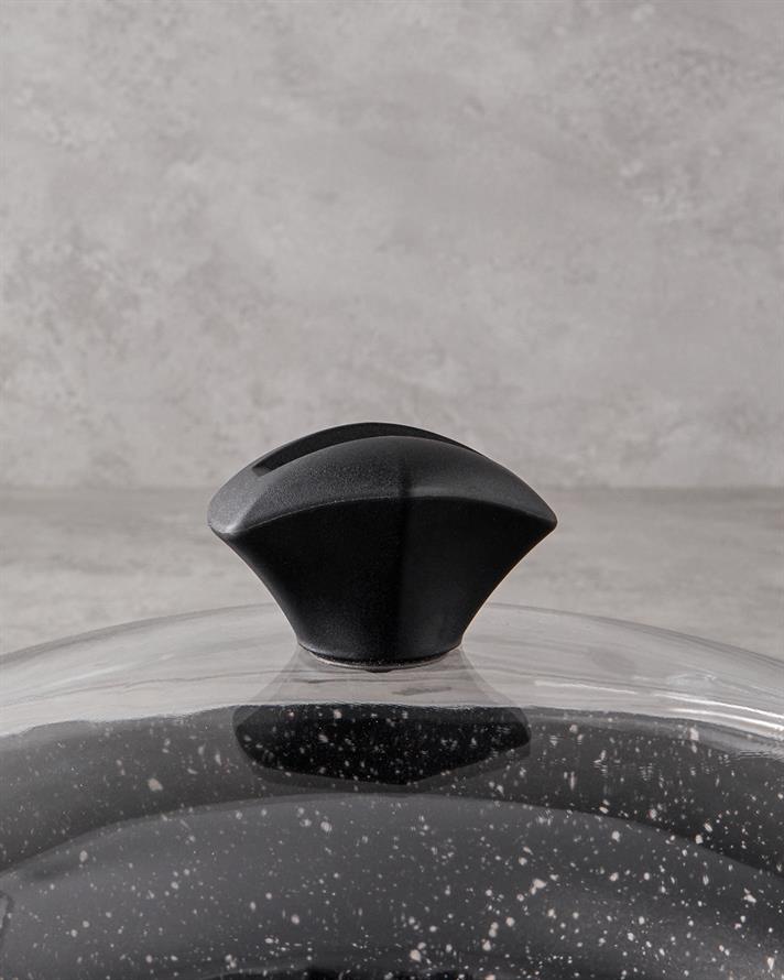 Set vase de gatit, 5 buc, Granada, aluminiu, 20-26-26 cm, negru