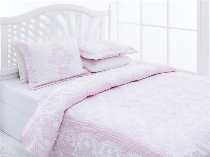 Sezonul vintage  Cover Persoană dublă  SET CUVERTURĂ DE PAT 250x260 cm Roz
