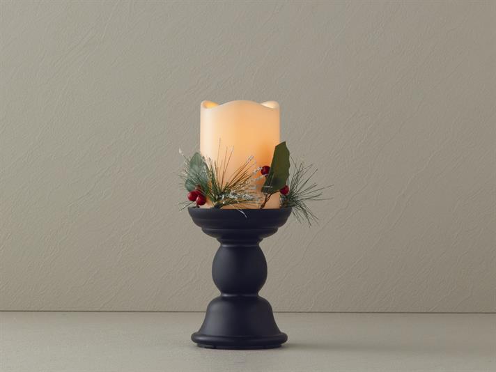 sfeșnic Cu Led-Uri Iluminare Decorativă 9.7x9.7x23 cm Negru