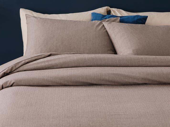  Lenjerie de pat completă pentru o persoană, Sharp, bumbac-viscoză, 160x220 cm/ 100X200 cm/ 50x70 cm, maro