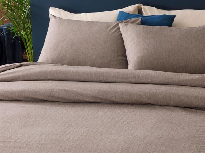  Lenjerie de pat completă pentru o persoană, Sharp, bumbac-viscoză, 160x220 cm/ 100X200 cm/ 50x70 cm, maro