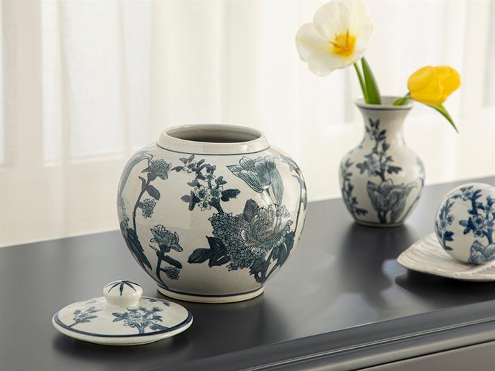 Shine Bright Porcelain Cube 19,5x19,5x20,5 cm Blue-White