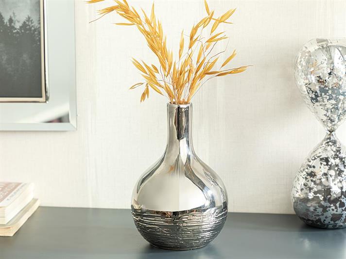 Shine Bright Vază , 10*10*15 Cm, Bej-Maro