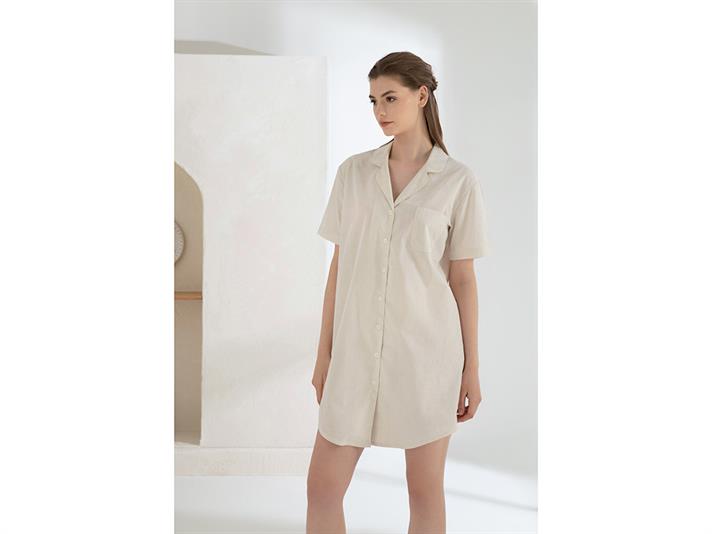 Shine Halat De Noapte Damă, Bumbac, L, Verde-Portocaliu