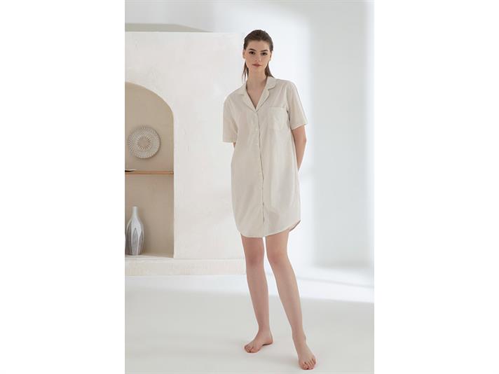 Shine Halat De Noapte Damă, Bumbac, L, Verde-Portocaliu