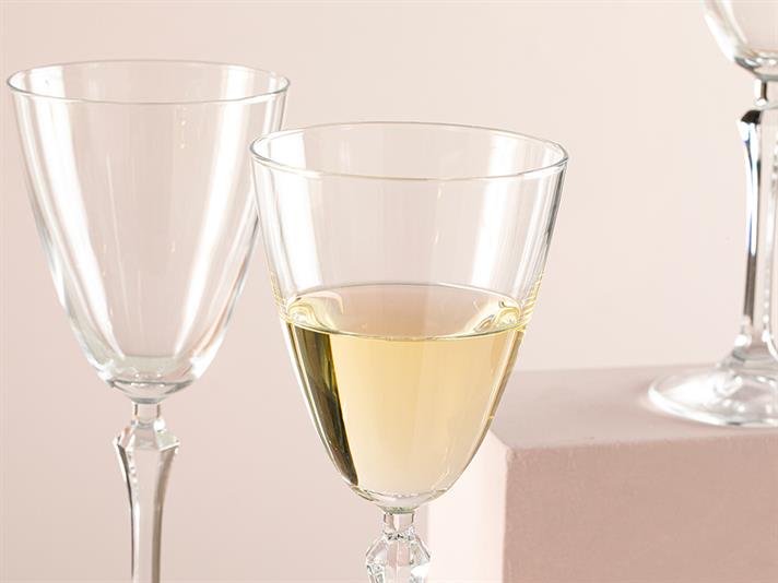 Set 3 pahare de vin, Shining Stars, sticlă, 350 ml, transparent