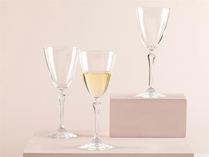 Set 3 pahare de vin, Shining Stars, sticlă, 350 ml, transparent