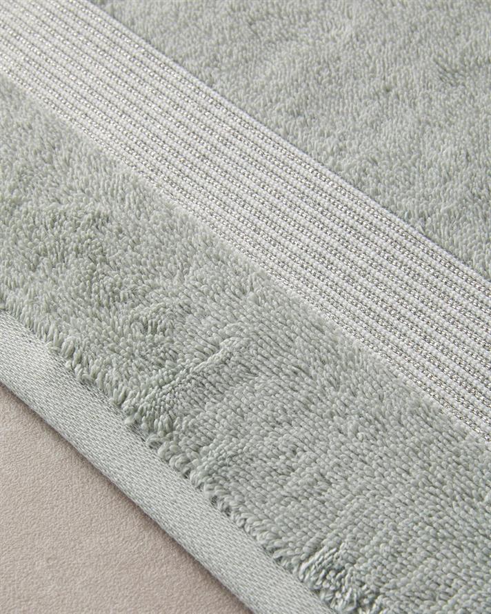 Shiny Stripe Cu Bumbac Cu Sclipici Set De Prosoape De Față 30x45+50x80 cm Verde Ca Apa