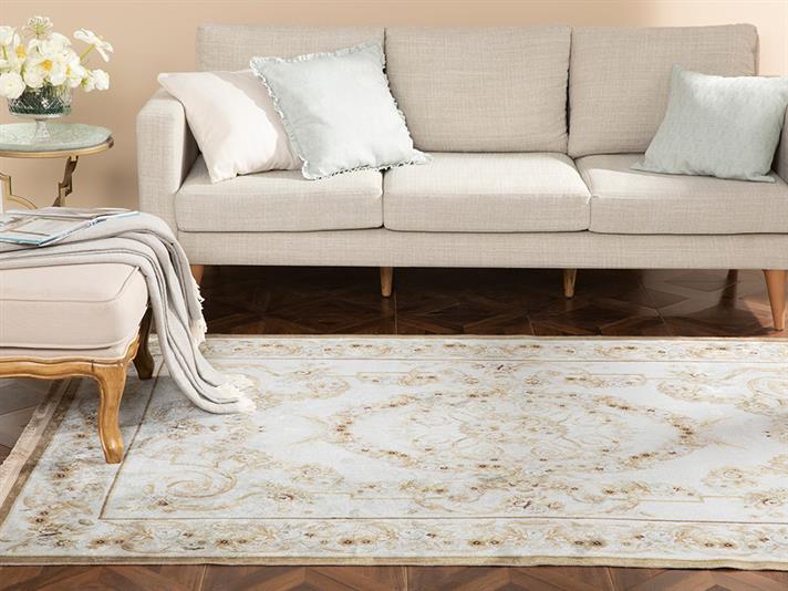 Silk Touch Olivia Velvet Carpet 120x180 cm Ecru