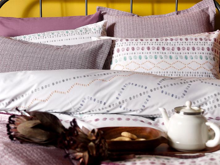 Simboluri etnice Bumbac King Size Set Lenjerie De Pat 240*220 Cm Roz