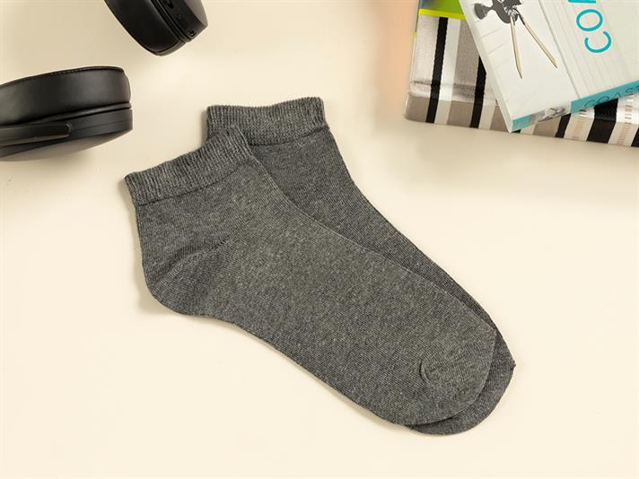 Simple Cotton Single Men Ankle Socks 40-44 Gray