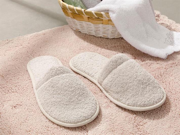 Simple Papuci Spa Damă, Bumbac, 36-40, Alb Închis