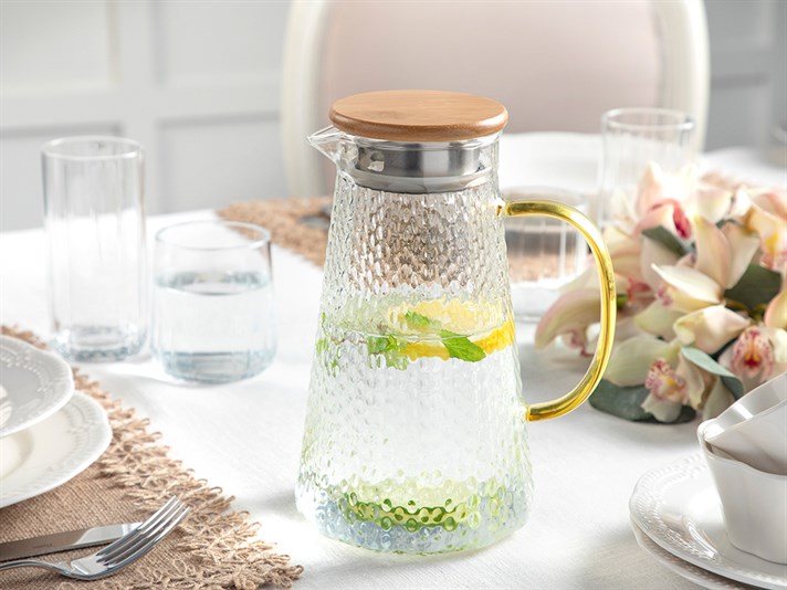 Simplicity Borosilicate Glass With Cover Jug 1400 ml Transparent