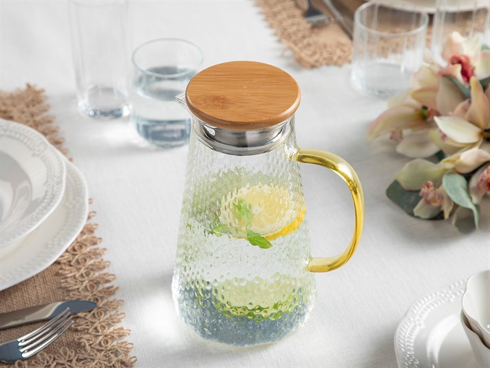 Simplicity Borosilicate Glass With Cover Jug 1400 ml Transparent