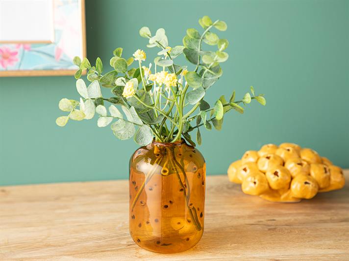 Vază, Glam Dots, sticlă borosilicată, 7x9 cm, arămiu