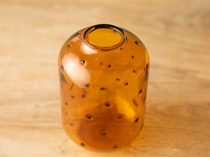 Vază, Glam Dots, sticlă borosilicată, 7x9 cm, arămiu