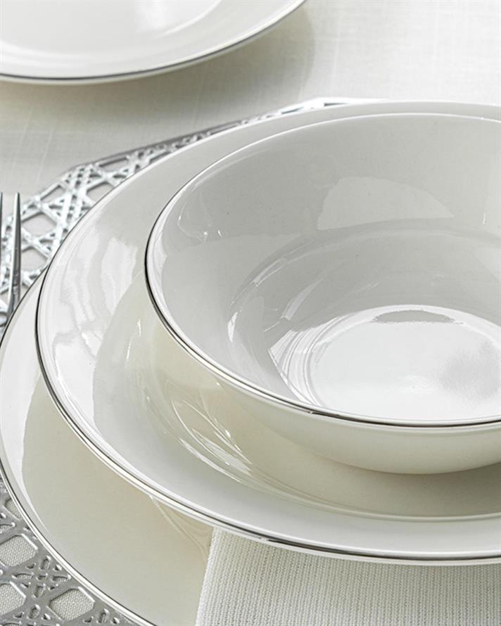 Sirius Porcelain Dinner Set 24 ParÃ§a 6 kiÅilik Silver.