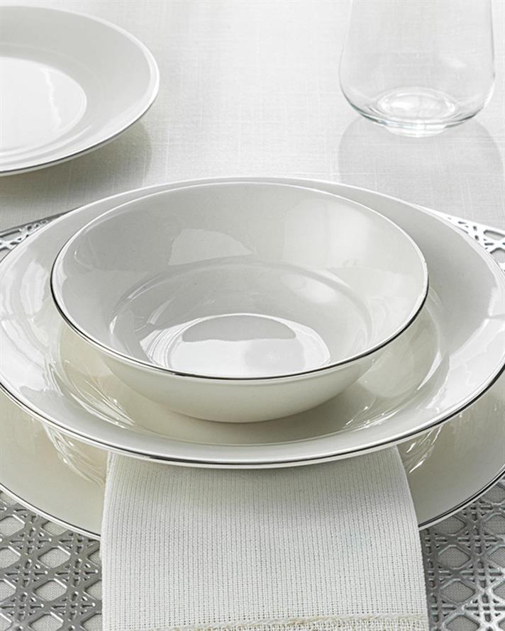 Sirius Porcelain Dinner Set 24 ParÃ§a 6 kiÅilik Silver.