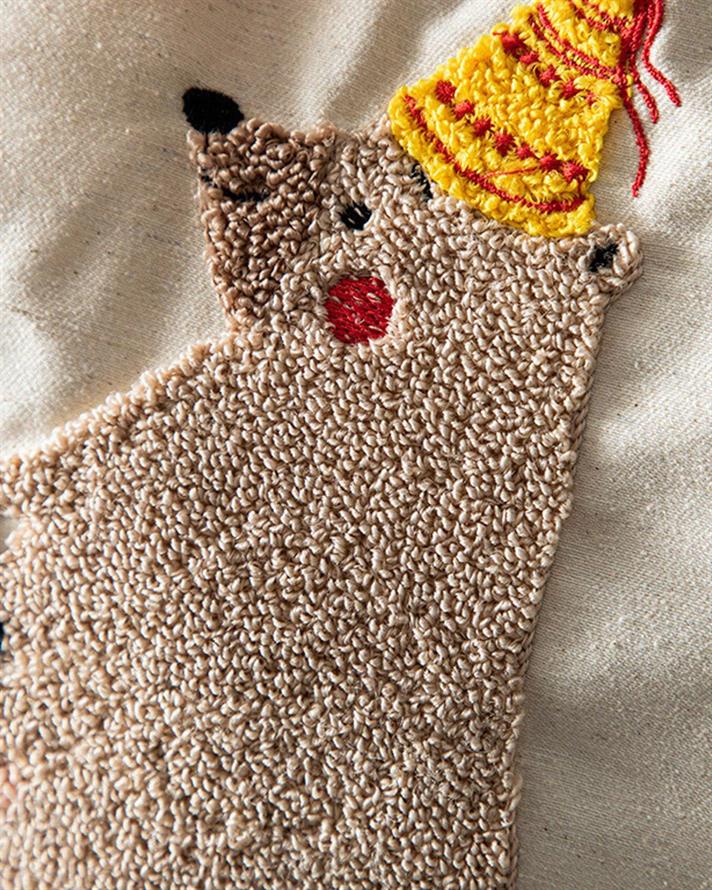 Sirk Cu Umplutură Perna Decoratıva 30*30 Cm Burgundia-Gri