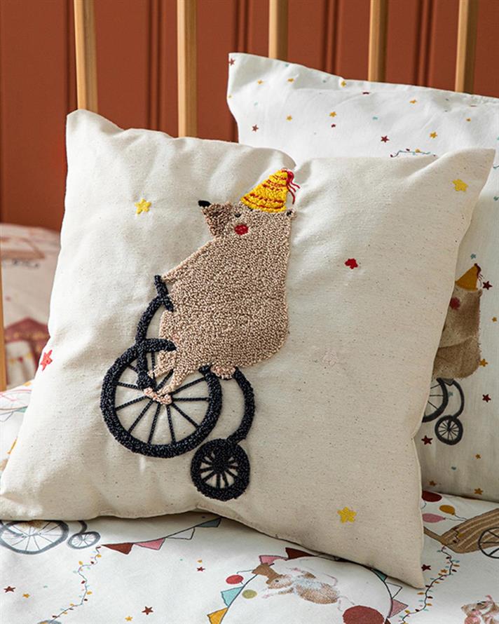 Sirk Cu Umplutură Perna Decoratıva 30*30 Cm Burgundia-Gri
