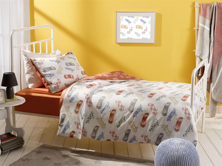 Skateboards Set Husă Pilotă Pentru Copii, Bumbac, 160*220 Cm, Roz-Blue-Verde