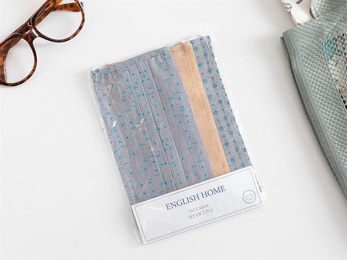 SMALL POINTS Cotton Fabric Mask 9,5x18 cm Turquoise